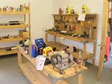What a great tool room with great tools - work benches also for sale. Quality only.