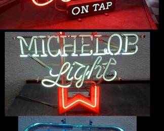 Neon signs from the old Crystal Chandelier country and western ballroom in Lancaster Texas.  All 3 work. 