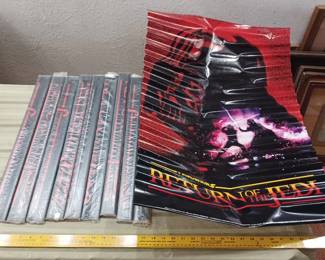 several lots like this one in this sale.  These are almost all unopened, still in the plastic tube.  1983 STAR WARS Return of the Jedi movie posters. 