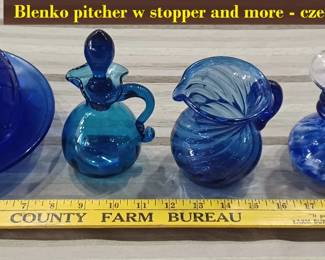 cobalt blue glass lot includes Blenko, possible Czech, more