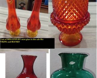 antique mid century modern mcm glass Viking Blenko more