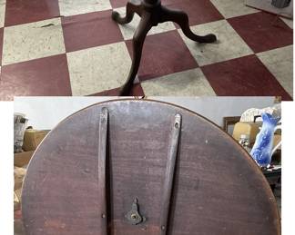 fantastic early large tilt top walnut table