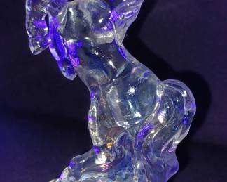 Fenton unicorn, iridescent. 