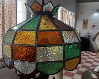 textured stained glass floor lamp