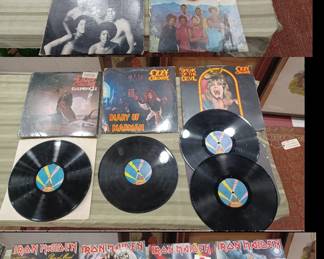 old rock record albums in this sale include Iron Maiden, Judas Priest, Ozzy Ozborne, the Jackson 5, Twisted Sister, lots more
