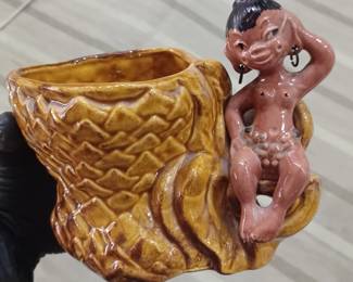 Gilner CAlifornia pottery nude native planter
