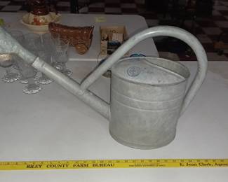 Old German watering can w long spout, Flying Bat makers mark