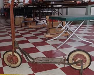 Greyhound antique pressed steel toy scooter