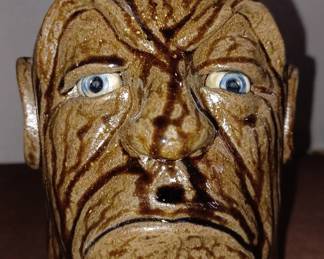 3 Appalacian face jugs in this sale, this devil jug is by Lynn Thurman Walton, others by Vicki Miller and a very large one by Randy Tobias. 