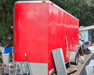 There's 13 ft center angled single axle trailer is located at my house 777 Cronin avenue Melbourne Florida very good condition. Do not come here looking for it please. Back door opens down to drive lawn mower into if like side door plus roof vent
$3200