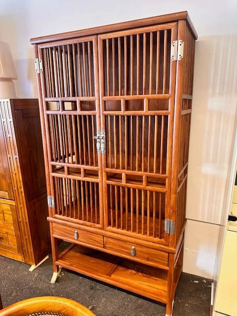 $2,500 Rosewood "birdcage" cabinet 39 x 16 x 70