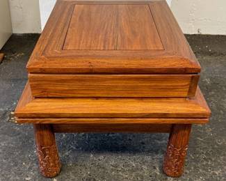 $900  Huali Rosewood tea table carved legs 24 x 20 x 16.5
