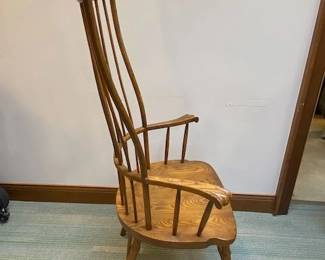 $300 Windsor style wood highback chair 
