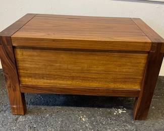 $190 Wooden side draw, leather/metal handle 25.5 x 15.5 x 16