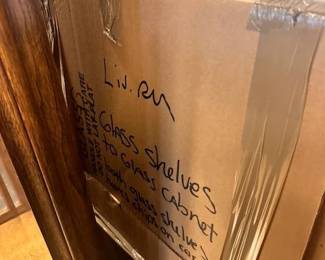 $1,000 Glass display cabinet w/lights (has glass shelving not shown) 38 x 47 x 81