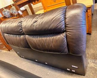$1200 King brown leather headboard (Sanuci) and hide-a-bed 81 x 45