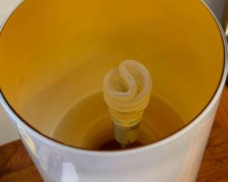 $150 Solid glass cream table lamp 8 x 18