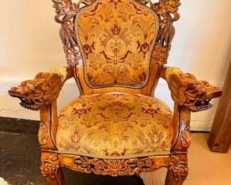 $800 Chinese throne chair, walnut,  32 x 32 x 53