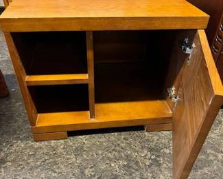 $500, PAIR side table ribbed square door 22 x 18 x 18