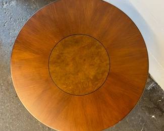  $220 Iron and wood 24" side table (23 h)