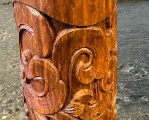 $900  Huali Rosewood tea table carved legs 24 x 20 x 16.5