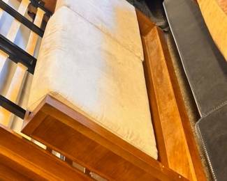 $1,200  King hide-a-bed storage, Headboard pillows, wood bed frame. 76.5 x 90 x 36 (12.5 side rise). Interior 71 x 80