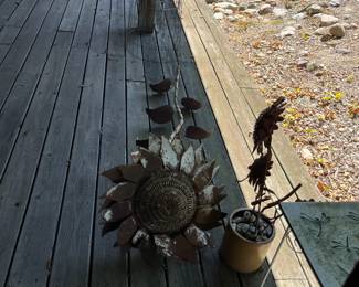 Metal sunflower, garden stuff