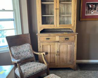 Antique hutch/cupboard, antique rocking chair