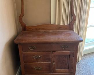 Antique oak wash stand