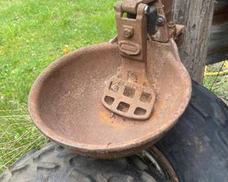 Cast iron cow watering bowl