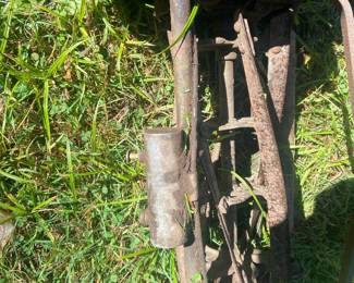 old old hand mower with oiler for ball bearing wheels