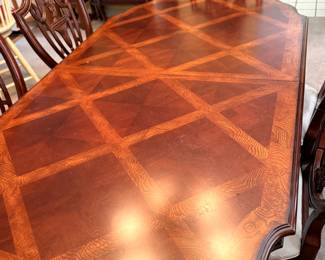 Mahogany dining table and 7 chairs