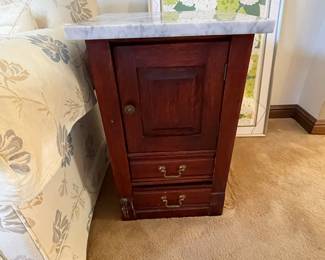 Antique Nightstand with marble top