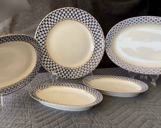 Imperial Russian Lomonosov Cobalt Net Platters