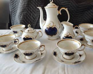 Specialty Polish Limoges China Coffee Set Bogucice Porcelana