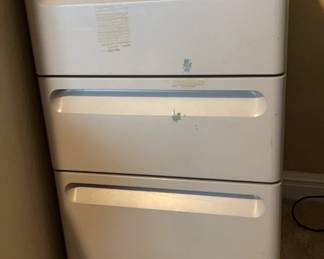 Small Beige Metal Filing Cabinet