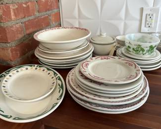 various diner ware/restaurant ware - Homer Laughlin, Syracuse, etc.  WAY more available than shown here