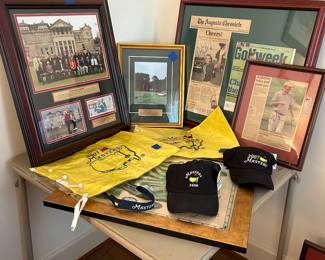 Masters!! Signed Flags(Greg Norman and Mark Omeara)
Hats new with tags, Charles Howell,  and much more!