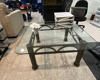 GLASS TOP COFFEE TABLE