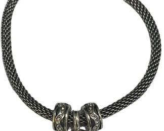 Vintage Glam Mesh Bracelet with Charm