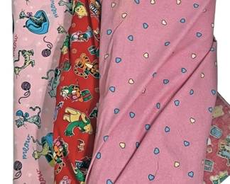 Three Partial Bolts of 100 Cotton Fabric