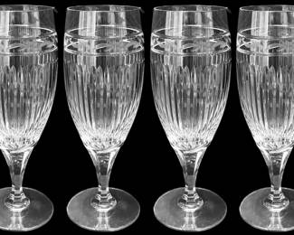 Four 8.5inch Crystal Water Goblets