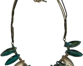 Blue Green Crystal Necklace