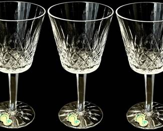 Three Waterford Crystal Lismore Claret Wine