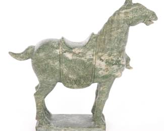 large carved Chinese jade horse