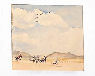 Old cowboy watercolor