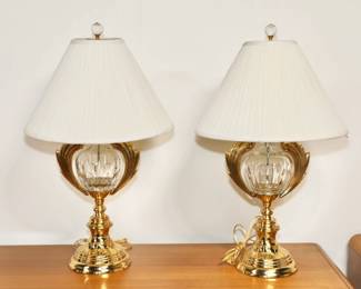 Crystal & gilt metal lamps