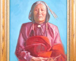 Native American oil painting- signed