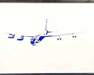 Wilke pop art painting of airplane