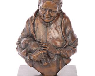 S.E. Maloney bronze bust on marble base